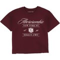 Abercrombie & Fitch Marškinėliai burgundiško vyno spalva / balta
