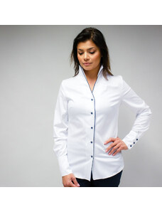 Willsoor Moterys marškinėliai į balta su dekoratyvinis apkarpyti 10339