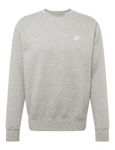 Nike Sportswear Megztinis be užsegimo 'Club Fleece' šviesiai pilka / balta