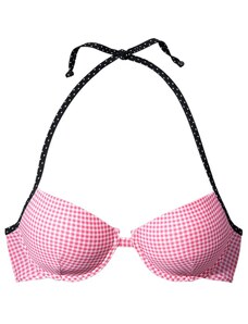 BUFFALO Bikinio viršutinė dalis šviesiai rožinė / juoda / balta