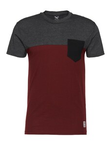 Iriedaily Marškinėliai tamsiai pilka / vyno raudona spalva / juoda