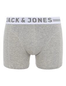 JACK & JONES Boxer trumpikės 'Sense' šviesiai pilka / tamsiai pilka / margai pilka / balta