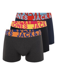 JACK & JONES Boxer trumpikės 'Sense' tamsiai mėlyna / antracito spalva / oranžinė / juoda