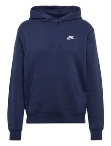 Nike Sportswear Megztinis be užsegimo 'Club Fleece' tamsiai mėlyna / balta