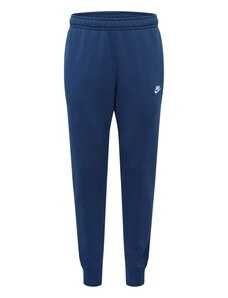 Nike Sportswear Kelnės 'Club Fleece' tamsiai mėlyna jūros spalva / balta
