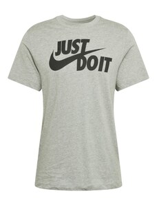 Nike Sportswear Marškinėliai 'Swoosh' margai pilka / juoda