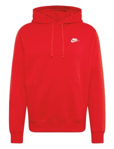 Nike Sportswear Megztinis be užsegimo 'Club Fleece' raudona / balta