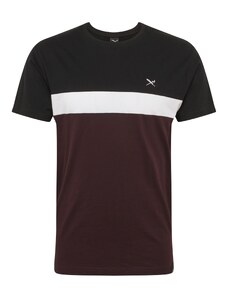 Iriedaily Marškinėliai 'Court' vyno raudona spalva / juoda / balta