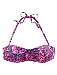 BUFFALO Bikinio viršutinė dalis 'Happy' baklažano spalva / rožinė