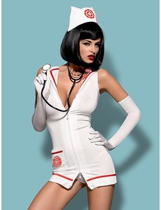 Obsessive 5 dalių seselės kostiumas su stetoskopu "Emergency White"