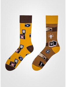 Spalvotos Kojines unisex medvilninės kojinės "Paparazzi Hobby Brown - Yellow"