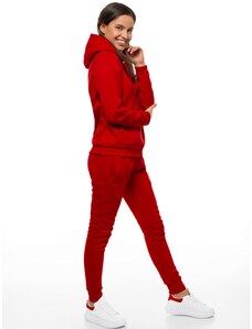 Tamsiai-Raudonas moteriškas džemperis su gobtuvu OZONEE JS/W02Z