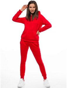 Raudonas moteriškas džemperis su gobtuvu OZONEE JS/W02Z