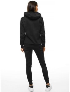 Juodas moteriškas džemperis su užtrauktuku OZONEE JS/W03Z
