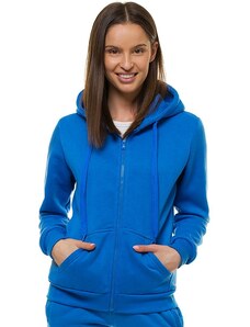 Mėlynas moteriškas džemperis su užtrauktuku OZONEE JS/W03Z