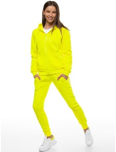 Geltonai-Neoninis moteriškas džemperis su užtrauktuku OZONEE JS/W03Z