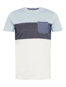 INDICODE JEANS Marškinėliai 'Clemens' melsvai pilka / tamsiai (džinso) mėlyna / šviesiai mėlyna / balta