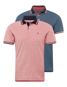 JACK & JONES Marškinėliai 'Paulos' tamsiai mėlyna / šviesiai raudona / balta