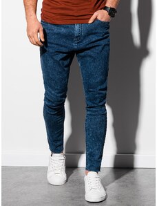Ombre Clothing Vyriškos margintos džinsinės kelnės SLIM FIT - tamsiai mėlynos V4 OM-PADP-0146