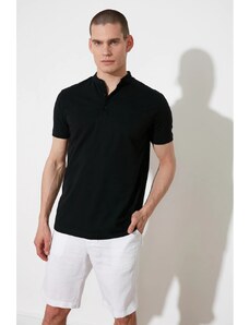 black polo neck t shirt