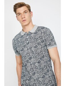 printed polo neck t shirt