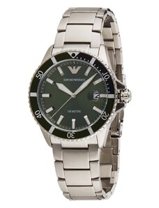Emporio Armani Analoginis (įprasto dizaino) laikrodis tamsiai žalia / sidabrinė