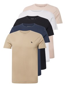 Abercrombie & Fitch Marškinėliai gelsvai pilka spalva / tamsiai mėlyna / ryškiai rožinė spalva / juoda / balta