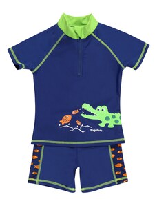 PLAYSHOES UV apsauga 'Krokodil' mėlyna / neoninė žalia / oranžinė / balta