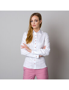 Willsoor Balti moteriški marškiniai su rožinėmis sagomis 12910