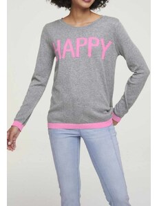 HEINE Pilkas megztinis su kašmyru "Happy" : Dydis - 44