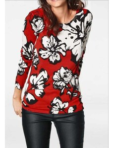 HEINE Raudonas megztinis su gėlėmis : Dydis - 34