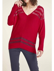 HEINE Raudonas plataus silueto megztinis : Dydis - 40/42