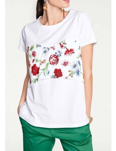 RICK CARDONA Balti marškinėliai su gėlėmis : Dydis - 40
