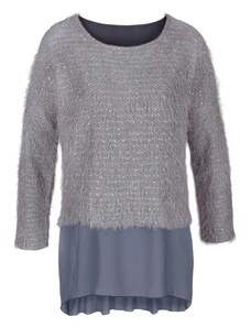 VIVANCE COLLECTION Pilkas stilingas megztinis : Dydis - 40