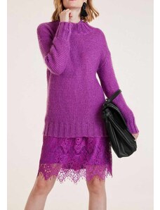 HEINE Violetinis laisvo stiliaus megztinis su mohera : Dydis - 40/42