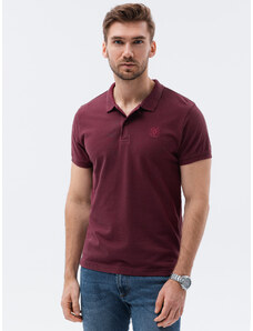 Ombre Clothing Vyriški trikotažiniai polo marškinėliai - bordo spalvos V10 S1374