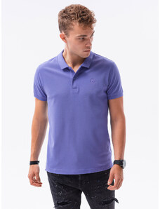 Ombre Clothing Vyriški trikotažiniai pique polo marškinėliai - violetinės spalvos V12 S1374