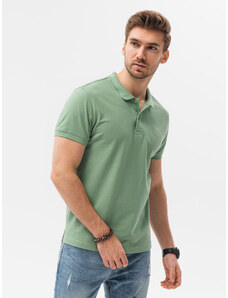 Ombre Clothing Vyriški pique trikotažo polo marškinėliai - žali V25 S1374