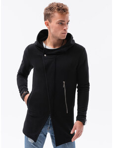 Ombre Clothing Vyriškas ilgas džemperis su asimetriška sagute HAGA - juodas B668