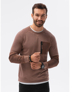 Ombre Clothing Vyriškas džemperis su užtraukiamomis rankovėmis - rudas V3 OM-SSNZ-0122