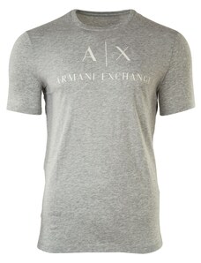 ARMANI EXCHANGE Marškinėliai '8NZTCJ' šviesiai pilka / balta