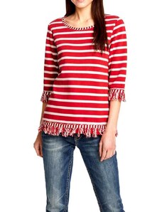 RICK CARDONA Raudonas dryžuotas megztinis : Dydis - 40