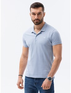 Ombre Clothing Vyriški pique trikotažo polo marškinėliai - šviesiai mėlyni V17 S1374