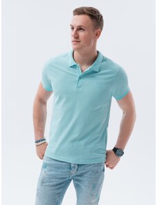 Ombre Clothing Vyriški pique trikotažo polo marškinėliai - mėtų spalvos V18 S1374