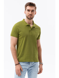 Ombre Clothing Vyriški pique trikotažo polo marškinėliai - šviesiai žali V11 S1374