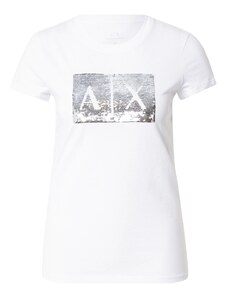 ARMANI EXCHANGE Marškinėliai sidabrinė / balta