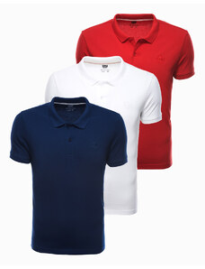 Ombre Clothing Vyriški polo marškinėliai - Vyriškos 3 vnt Z28