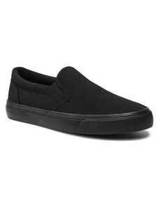 vans full black slip on