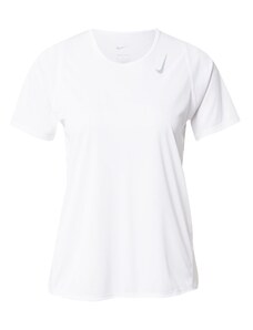 NIKE Sportiniai marškinėliai 'Race' šviesiai pilka / balta