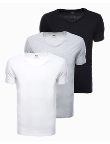 Ombre Clothing V-NECK medvilninių marškinėlių komplektas 3 vnt. - mišinys V11 Z29